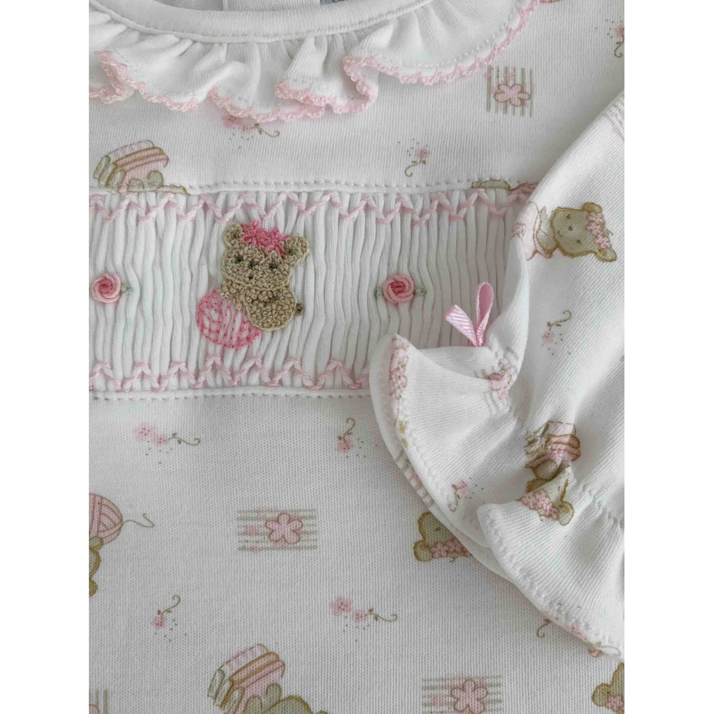 Macacão Menina Estampado Bordado à Mão - 100% Algodão Pima Peruano - MON ENFANT-Bébés et Petits