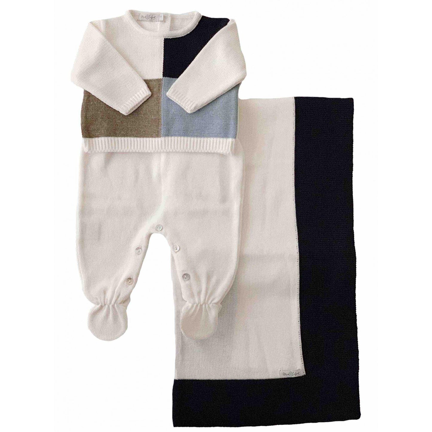 Conjunto de Macacão e Cardigan em Tricot Mon Angel - MON ENFANT-Bébés et Petits