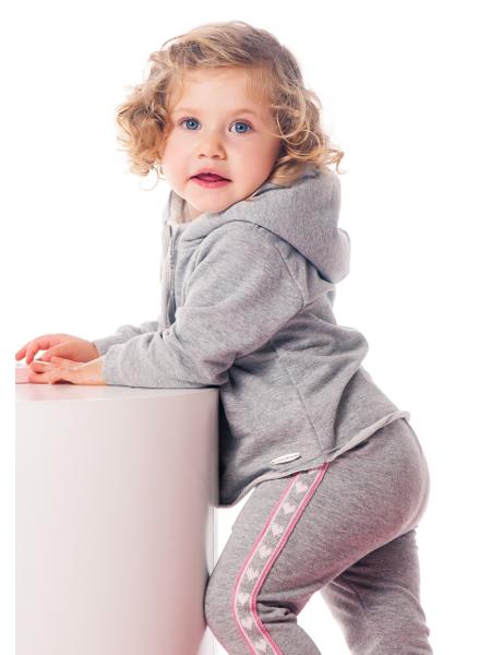 Calça Moleton Nina Cinza Mescla - MON ENFANT-Bébés et Petits