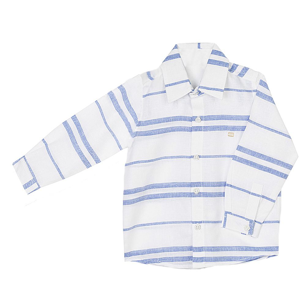 Camisa Manga Longa em Linho Capri - MON ENFANT-Bébés et Petits