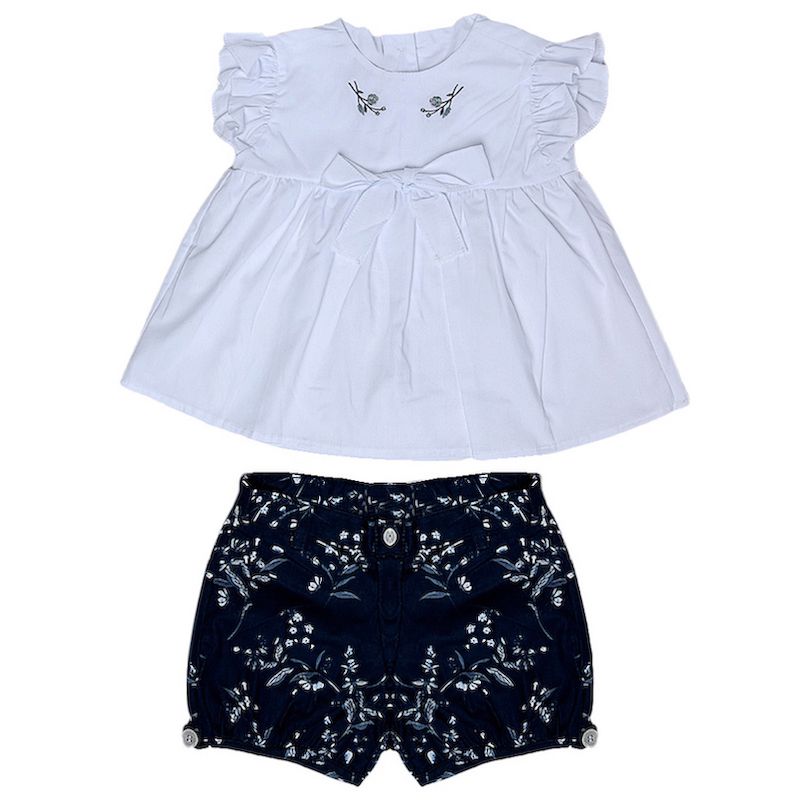 Conjunto de Bata e Short Bordado - MON ENFANT-Bébés et Petits