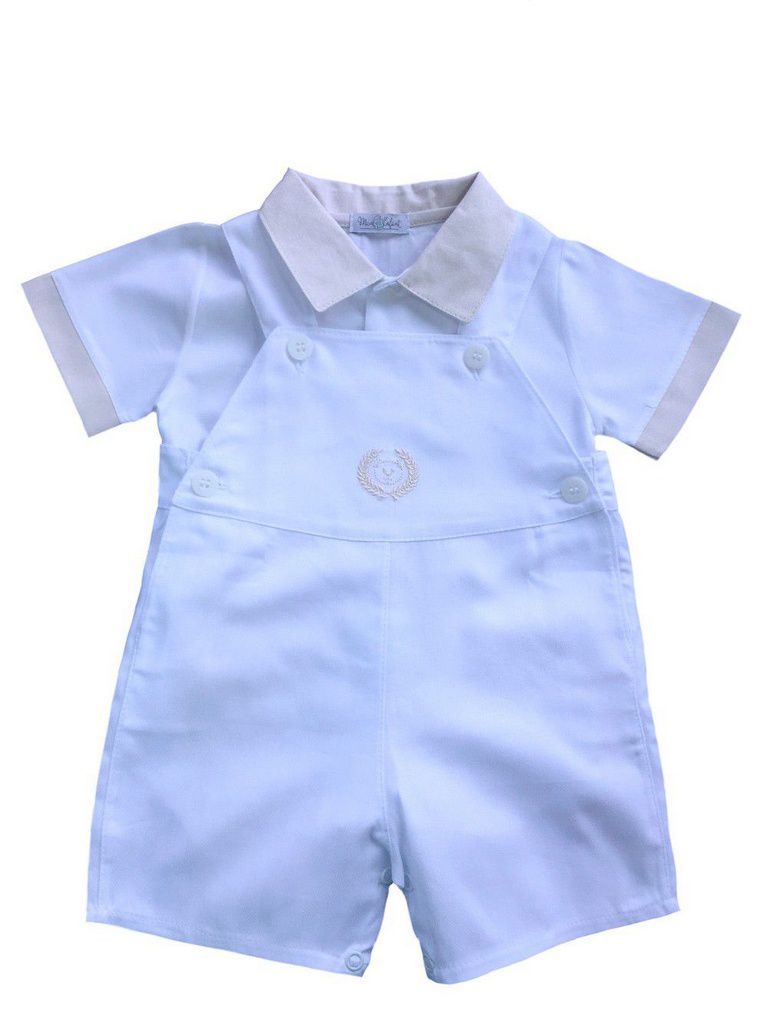 Conjunto de Jardineira para Batizado Ursinho - Fío Egípcio - MON ENFANT-Bébés et Petits