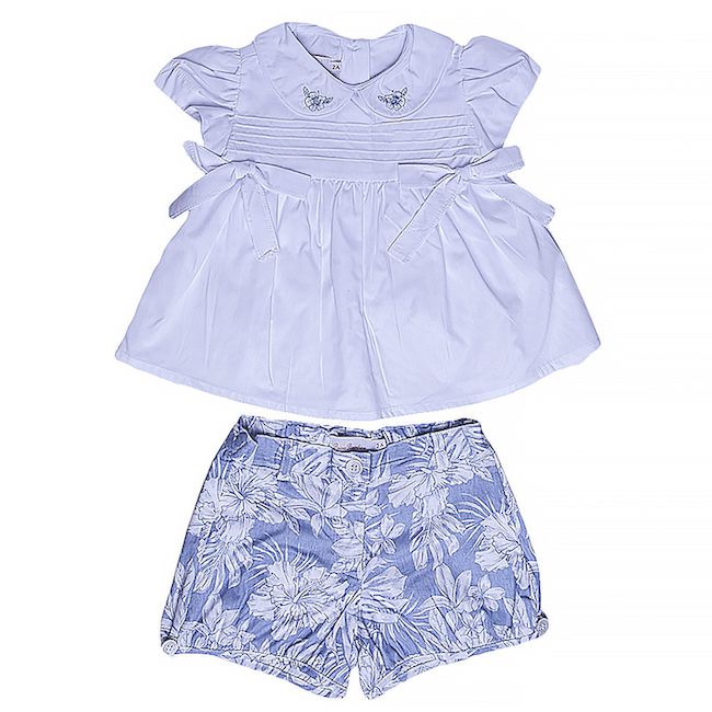 Conjunto de Bata e Short Bordado - MON ENFANT-Bébés et Petits