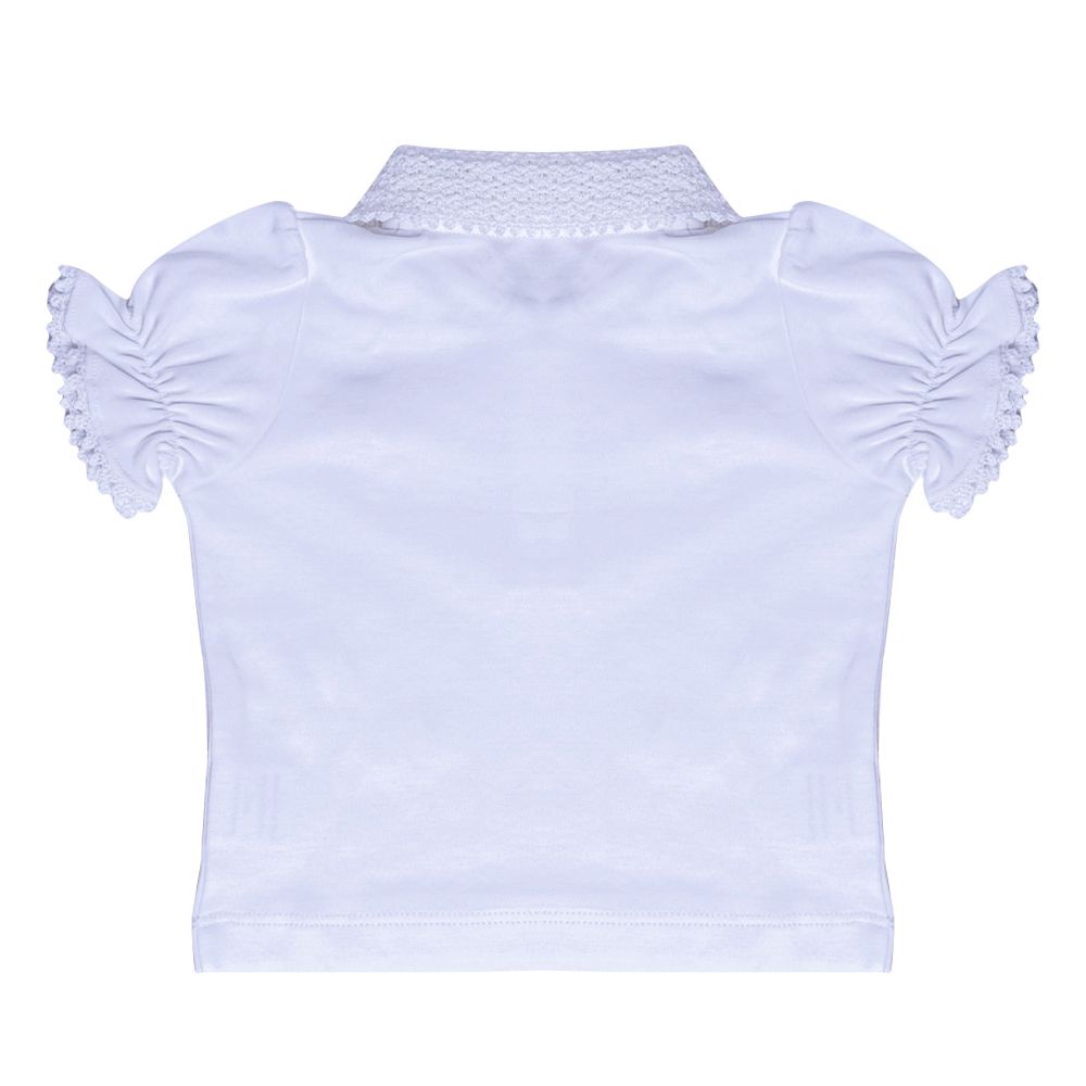 Camisa Polo Branca Bordada com Gola em Crochê - 100% Algodão Pima Peruano - MON ENFANT-Bébés et Petits
