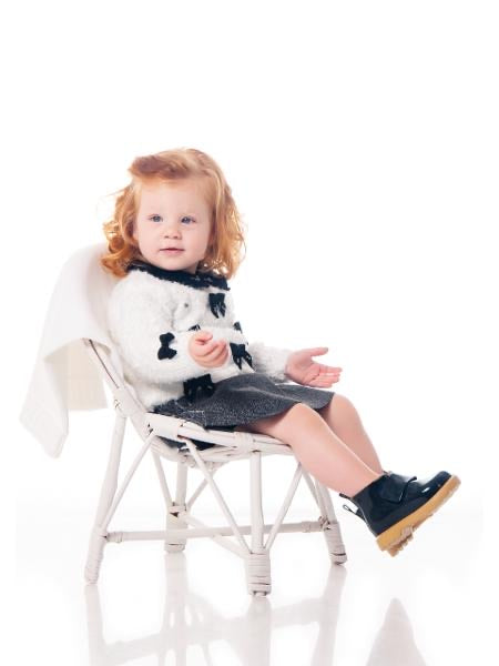 Suéter em Tricot Branco Peludinho - MON ENFANT-Bébés et Petits
