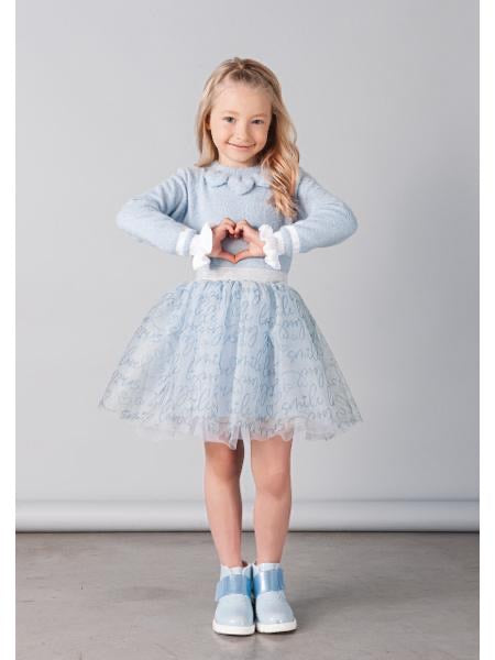 Suéter Peludinho Coração Azul Pastel - Linha Baby Nina - MON ENFANT-Bébés et Petits