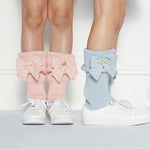 Polaina Azul Pastel com Pérolas - Petit Chérie Collection - MON ENFANT-Bébés et Petits