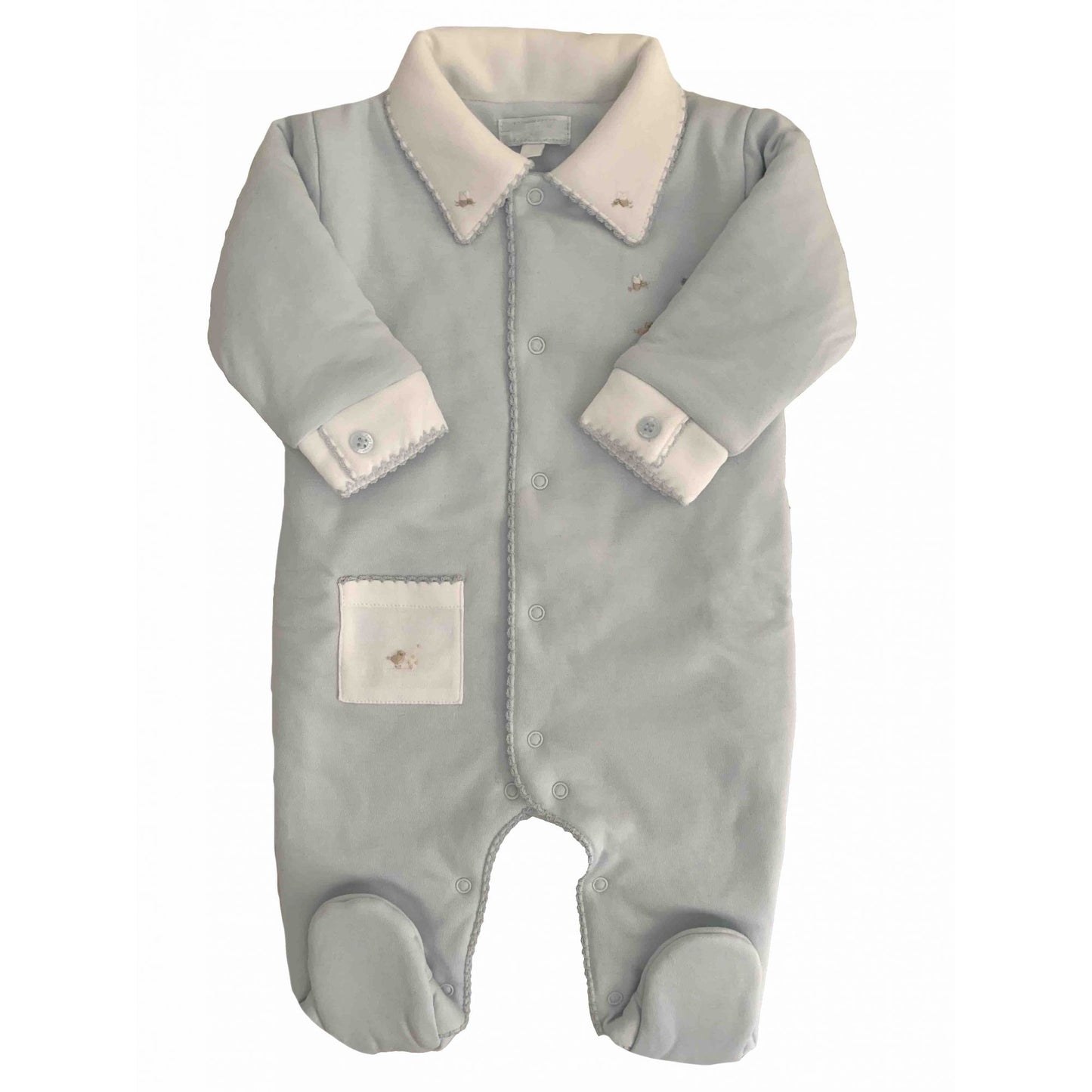 Macacão Acolchoado Nino Bordado à Mão - 100% Algodão Pima Peruano - MON ENFANT-Bébés et Petits