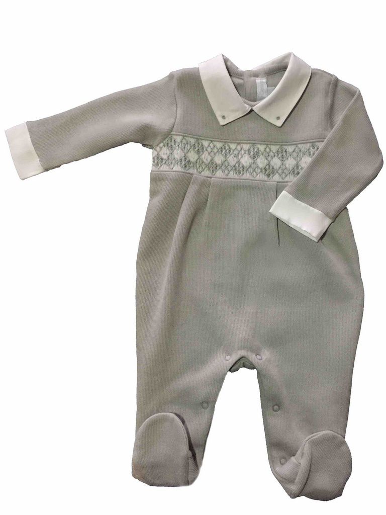 Macacão Cinza Smock Nino - 100% Algodão Pima Peruano - MON ENFANT-Bébés et Petits