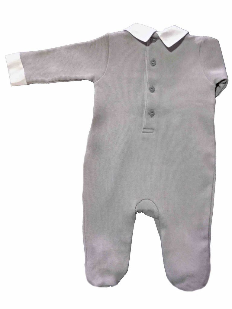 Macacão Cinza Smock Nino - 100% Algodão Pima Peruano - MON ENFANT-Bébés et Petits