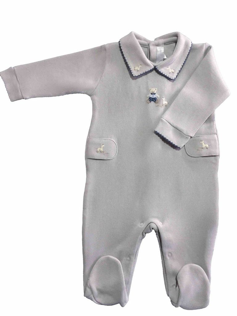 Macacão Cinza Ursinho - 100% Algodão Pima Peruano - MON ENFANT-Bébés et Petits