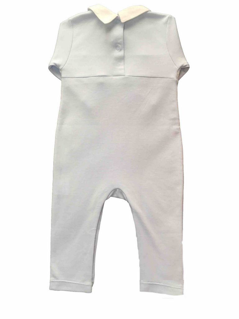 Macacão sem pés Smock Celeste Nino - 100% Algodão Pima Peruano - MON ENFANT-Bébés et Petits