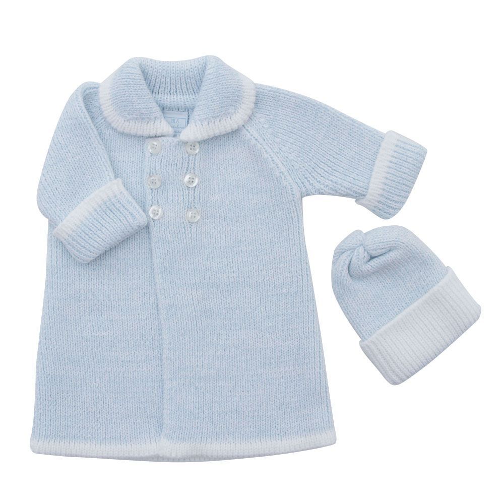 Manto Santa Clara em Tricot Argentino - cor azul - MON ENFANT-Bébés et Petits