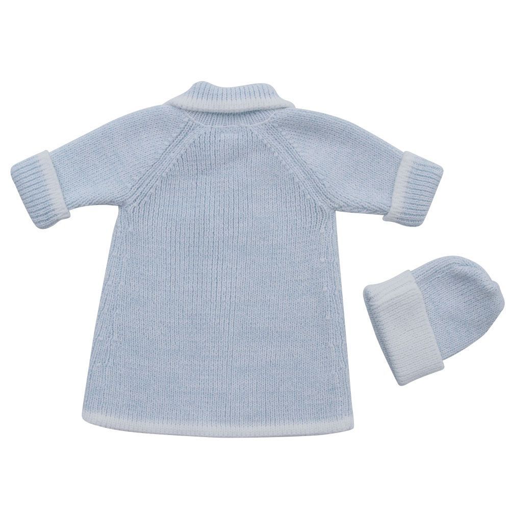 Manto Santa Clara em Tricot Argentino - cor azul - MON ENFANT-Bébés et Petits