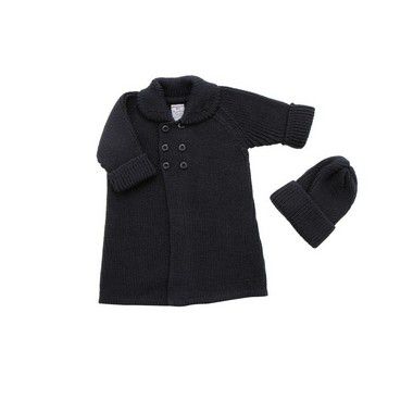 Manto Santa Clara em Tricot Argentino - cor azul marinho - MON ENFANT-Bébés et Petits