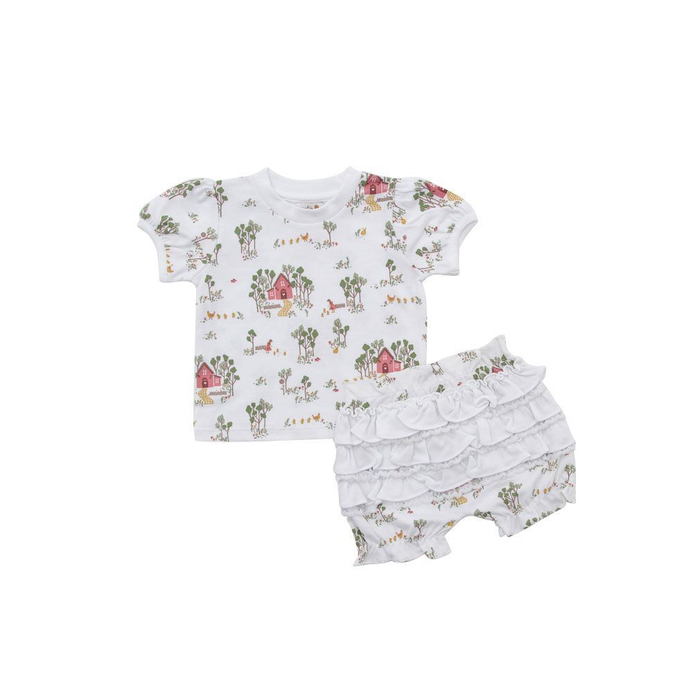 Pijama de Camiseta e Shorts Casitas - 100% Algodão Pima Peruano - MON ENFANT-Bébés et Petits