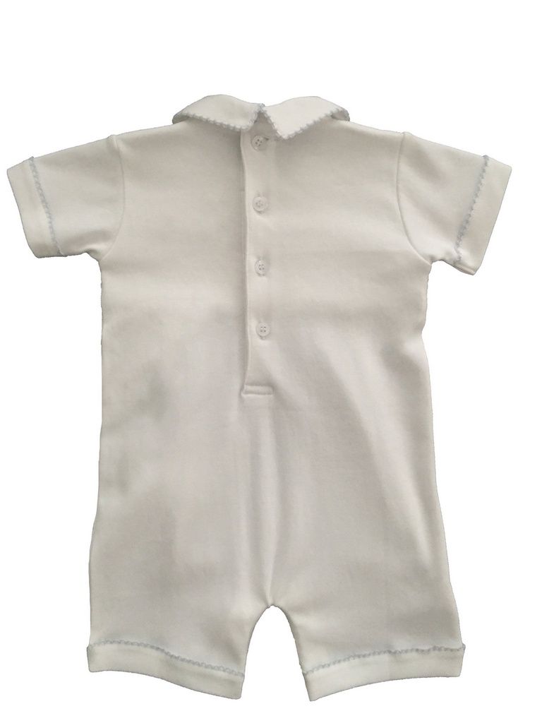 Romper Smock Celeste Nino - 100% Algodão Pima Peruano - MON ENFANT-Bébés et Petits